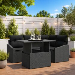 Quality Outdoor 5-Piece Black Sofa Set for Any Patio