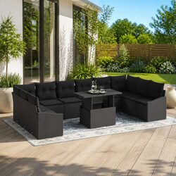 Concise and Functional 11-Piece Outdoor Sofa Set