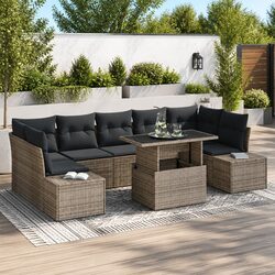 Compact 8-Piece Garden Sofa Set with Table