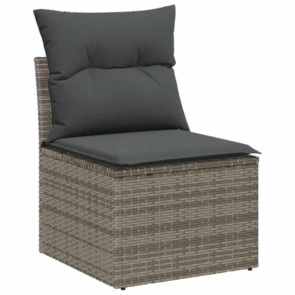Garden Sofa Set 11 pcs Grey Outdoor Furniture Poly Rattan Modular Patio Lounge