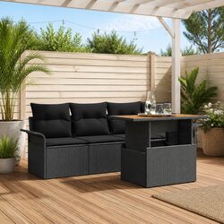 Concise Modular Garden Sofa Set: 5 Pieces with Storage