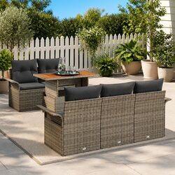 Compact 6 Piece Outdoor Sofa Set with Hidden Storage