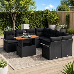 Compact 9-Piece Garden Sofa Set with Storage Solutions