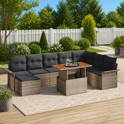 9-Piece Modular Rattan Sofa Set for Stylish Outdoors