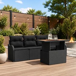 Compact 5-Piece Modular Garden Sofa Set for Outdoors