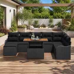 Compact and Functional 9-Piece Garden Sofa Set
