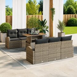 Concise 7-Piece Outdoor Sofa Set with Storage
