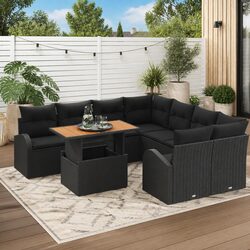 Your New 9-Piece Black Garden Sofa Set Awaits