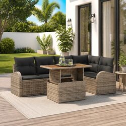 Effortless 6pc Modular Garden Sofa Set in Grey