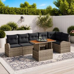 Compact 7-Piece Garden Sofa Set for Outdoor Relaxation