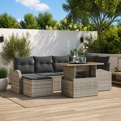Concise 7-Piece Outdoor Sofa Set with Storage Options