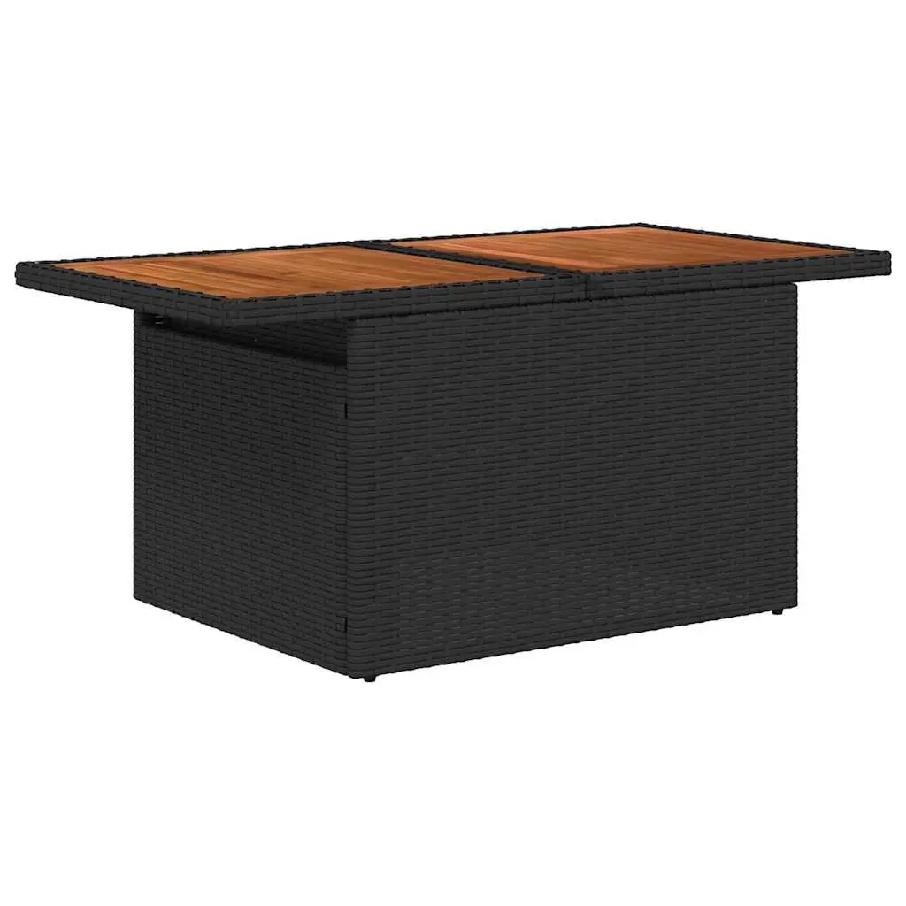 Garden Sofa Set 10 pcs Outdoor Furniture Modular Black Poly Rattan with Storage