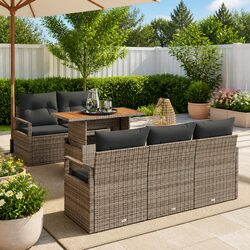 Compact 6-Piece Outdoor Sofa Set with Storage