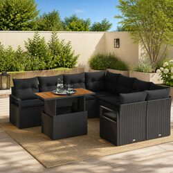 Chic Outdoor Lounge Set - 9-Piece Garden Sofa Set