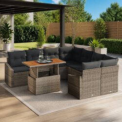 Compact 9-Piece Modular Garden Sofa Set, Easy to Clean