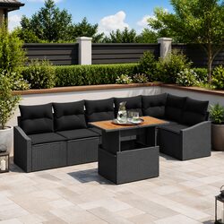 Concise 7-Piece Modular Sofa Set for Outdoors