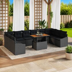 Garden Sofa Set Outdoor Furniture 11 Piece Modular Patio Lounge with Storage