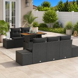 Sleek 6-Piece Modular Garden Sofa Set for Outdoors