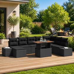 Compact and Modern 9-Piece Garden Sofa Set