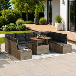Concise Overview of the 10-Piece Grey Garden Sofa Set