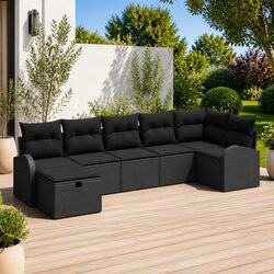 Concise Overview of 7-Piece Black Outdoor Sofa Set