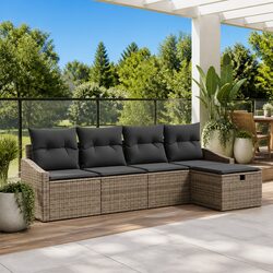 Concise 5-Piece Grey Outdoor Garden Sofa Set Overview