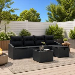 Modular Outdoor Sofa Set - 6 Pieces with Storage Solution