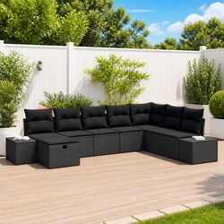 Concise 8 Pcs Garden Sofa Set for Outdoor Comfort