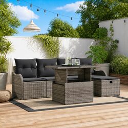 Concise Features of 6-Piece Grey Modular Sofa Set