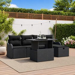 Compact Modular Garden Sofa Set: 6 Pieces of Outdoor Comfort