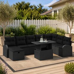Concise 9-Piece Modular Garden Sofa Set - Perfect for Outdoors