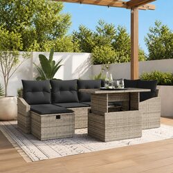Concise 7-Piece Outdoor Sofa Set—Stylish and Durable