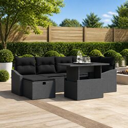 Compact 7-Piece Modular Sofa Set for Outdoor Enjoyment
