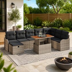9-Piece Garden Sofa Set with Cushions: Quality Made Easy