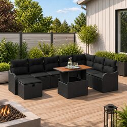 Compact 9 Piece Garden Sofa Set for Your Patio