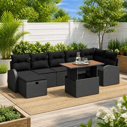 Compact and Efficient 8-Piece Garden Sofa Set for Outdoor Use