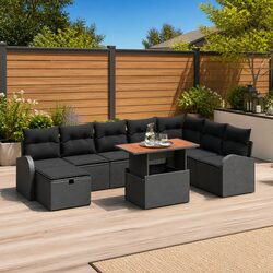 Concise 9-Piece Outdoor Modular Sofa Set