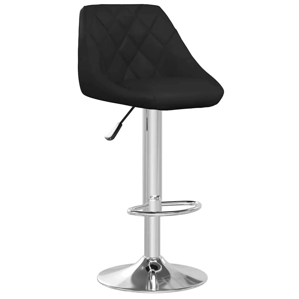 Bar Stools Black Adjustable Height Faux Leather Modern 360 Degree Swivel