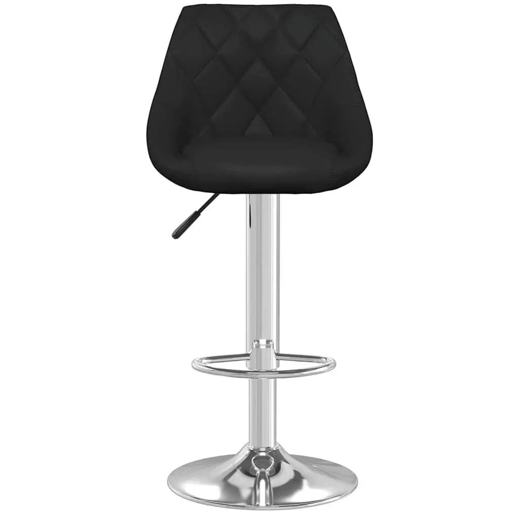 Bar Stools Black Adjustable Height Faux Leather Modern 360 Degree Swivel