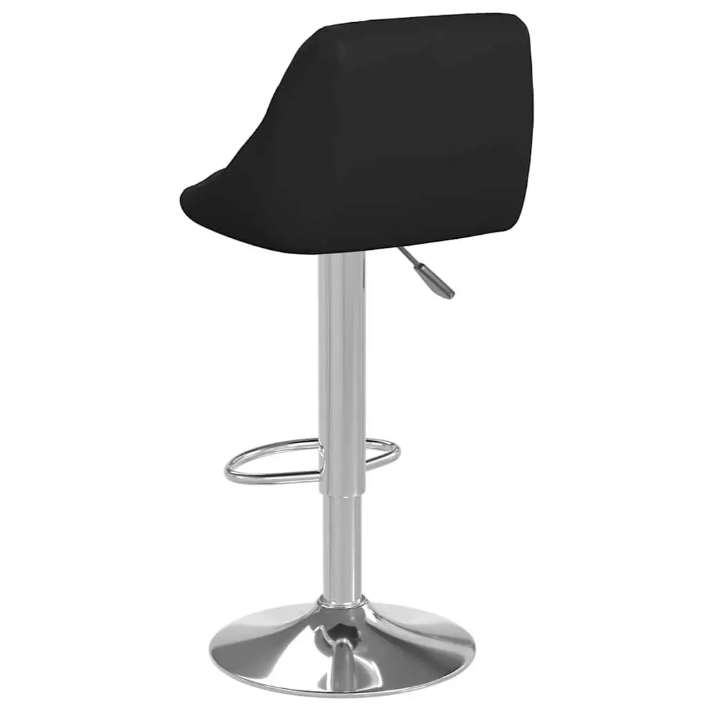 Bar Stools Black Adjustable Height Faux Leather Modern 360 Degree Swivel