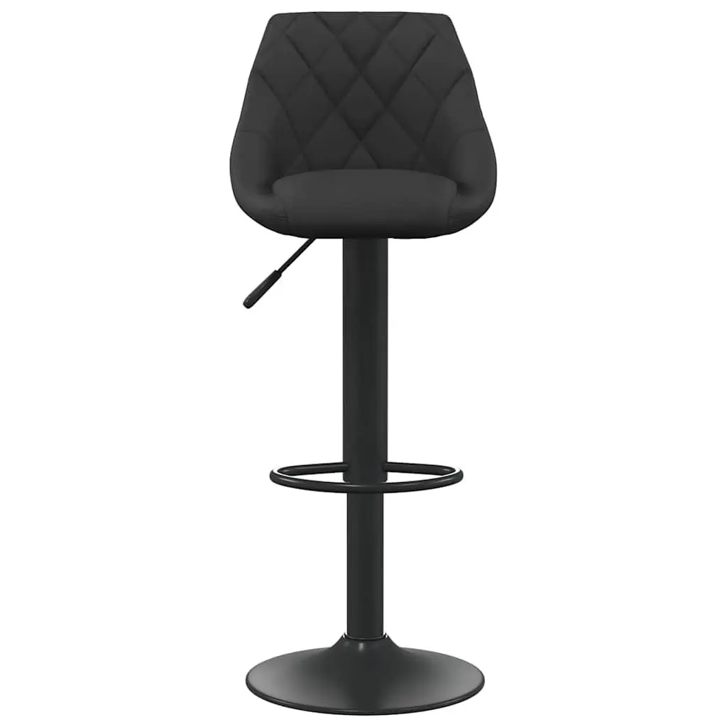 Bar Stool Black Velvet Swivel Height Adjustable Counter Chair Footrest