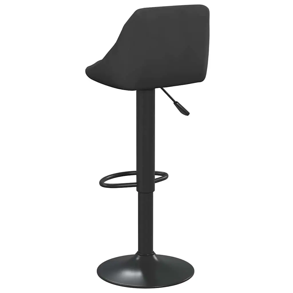 Bar Stool Black Velvet Swivel Height Adjustable Counter Chair Footrest