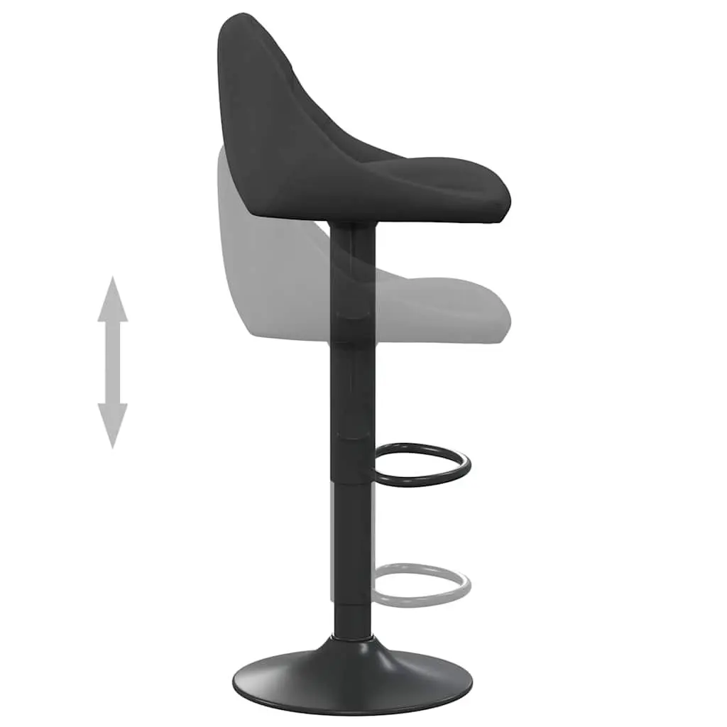 Bar Stool Black Velvet Swivel Height Adjustable Counter Chair Footrest