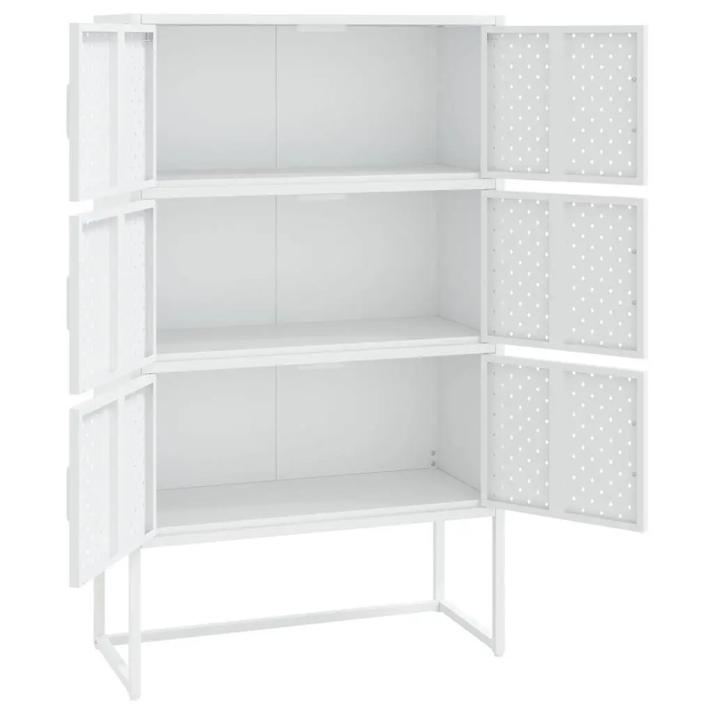 White Storage Highboard Cabinet with Doors Shelving Unit Home Furniture