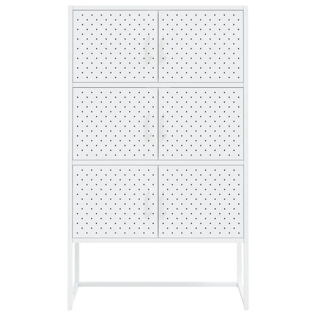 White Storage Highboard Cabinet with Doors Shelving Unit Home Furniture