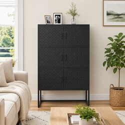 Concise Anthracite 6-Door Highboard Cabinet
