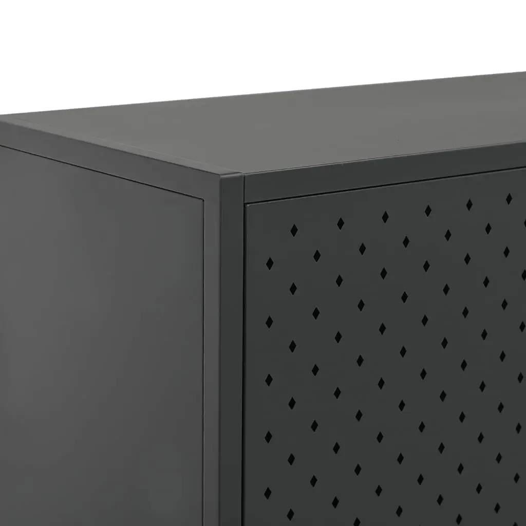 Highboard Storage Cabinet Anthracite 6 Door Steel Construction Home Furniture