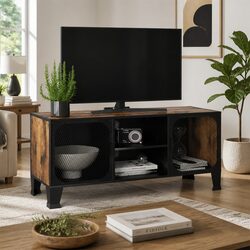 Compact and Stylish Rustic Brown TV Cabinet