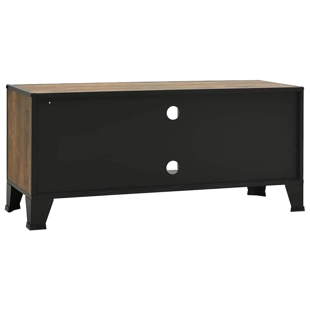 TV Cabinet Rustic Brown 105W x 36D x 47H cm Storage Unit with Mesh Doors and Shelf for Living Room