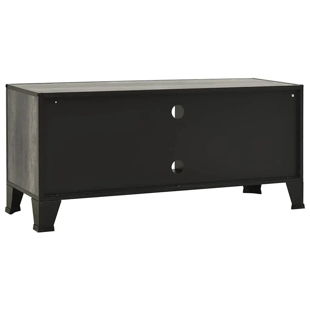 TV Cabinet Grey Storage Unit with Mesh Doors Shelf Industrial Design Living Room